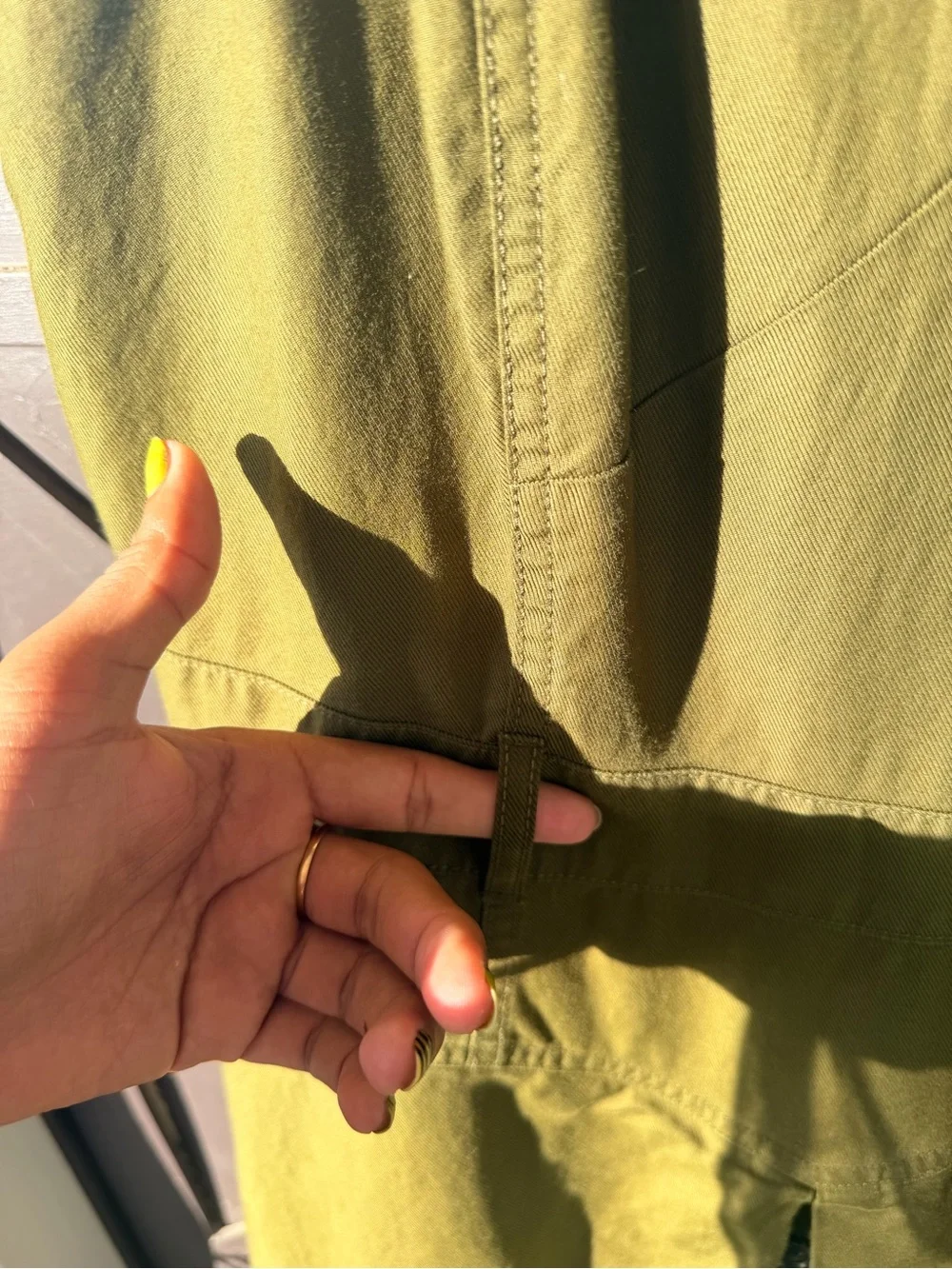 Banana Republic Olive Green V-Neck Midi Dress